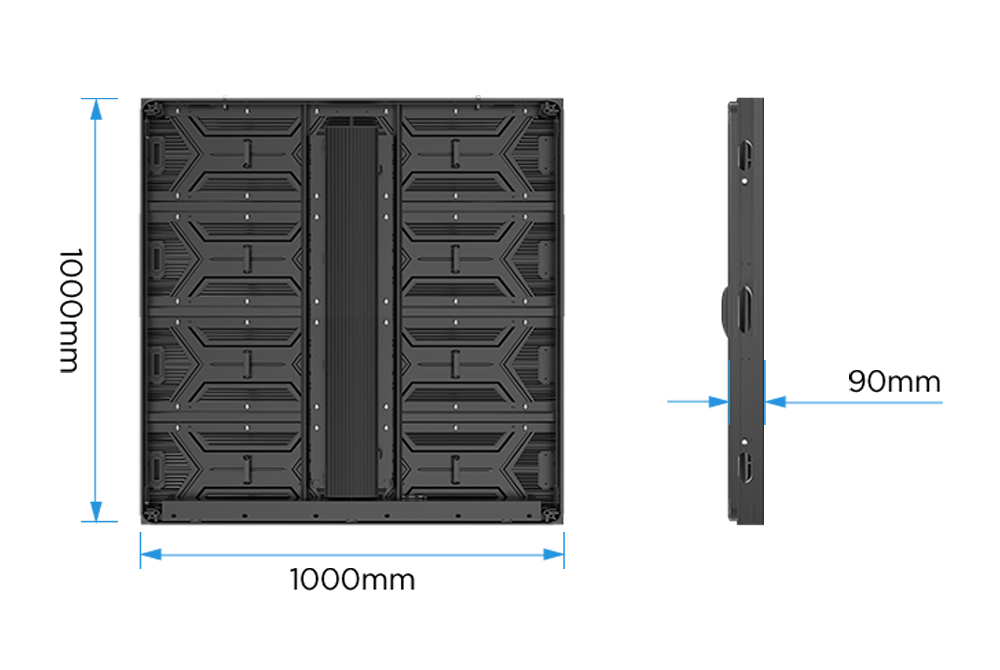  1x1m front service screen