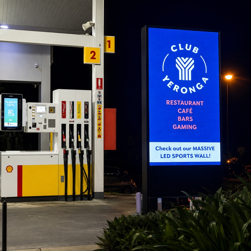 Gas station for advertising